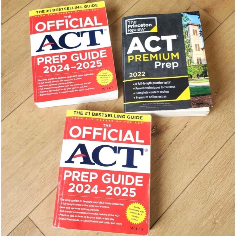 Official ACT Test Prep Study Guide 3 Books High School / Homeschool 2022 2024-25